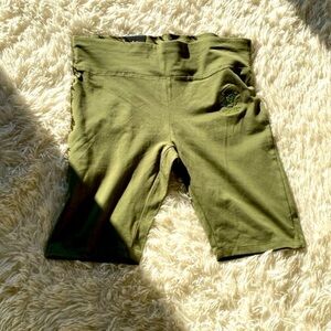 BEVERLY HILLS POLO CLUB BRAT WOMEN’S BIKE SHORTS OLIVE GREEN Size L NEW NWT